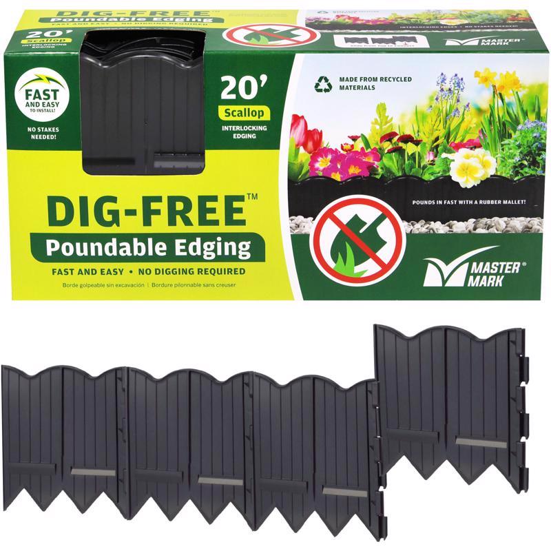 Master Mark Poundable Edging, 6 inch x 6.10 m, Plastic, Black 97220
