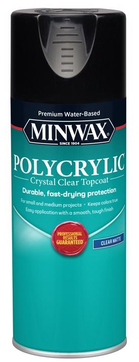 Minwax Polycrylic Crystal Clear Topcoat, 340 ml. Water-Based, Clear Matte 366660000