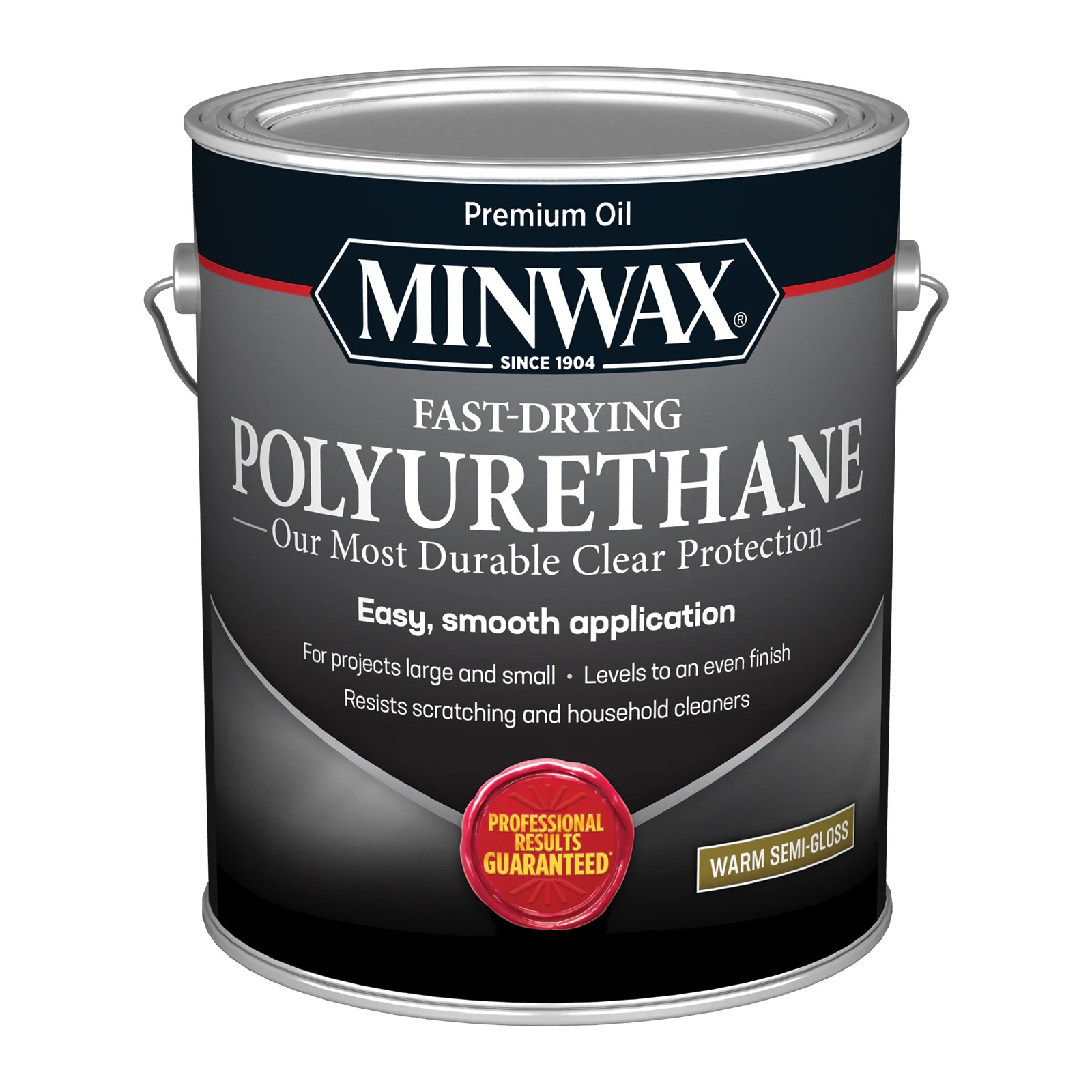 Minwax Fast-Drying Polyurethane, 3.8Llon, Warm Semi-Gloss, Oil-Based, Indoor 71029000