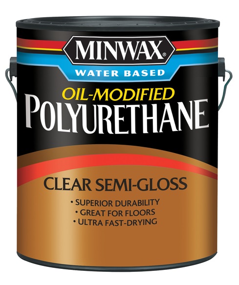 Minwax Oil-Modified Polyurethane, 3.8Llon, Water-Based, Clear Semi-Gloss 710000000
