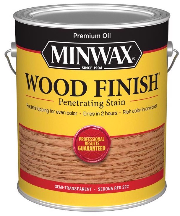 Minwax Wood Finish Penetrating Stain, Sedona Red 222, 3.8Llon, Semi-Transparent, Oil-Based 710430000