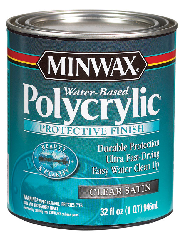 Minwax Indoor And Outdoor Clear Satin Polycrylic 1 Qt. 63300000