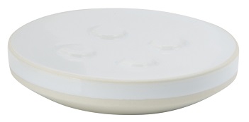 Moda At Home Shikoku Soap Dish, Ceramic, White/Beige 105940