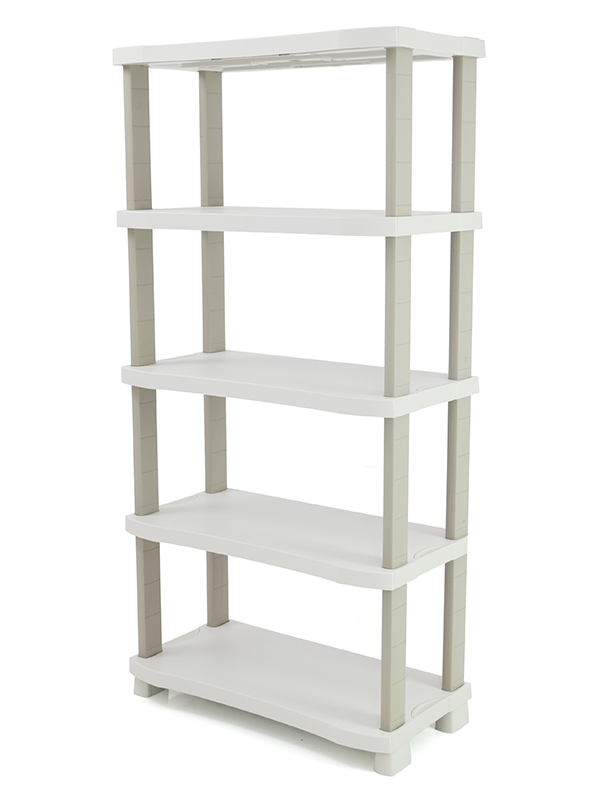 Plastiken 5 Tier Shelving Unit, 90 x 184 x 45 cm, Beige 86905