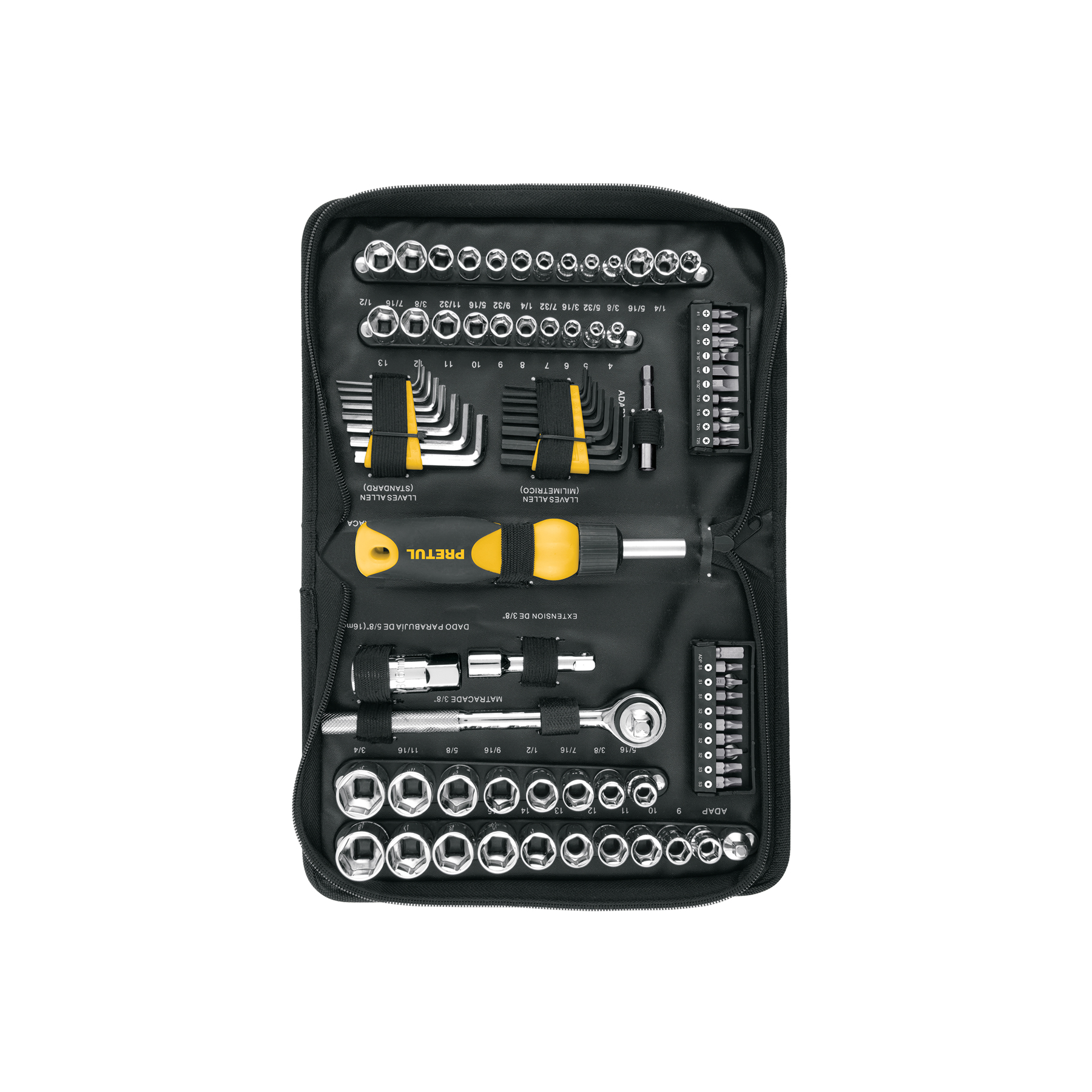 Pretul 83-Pcs Tool Set With Case, 1/4 inch & 3/8 inch Drive 22984