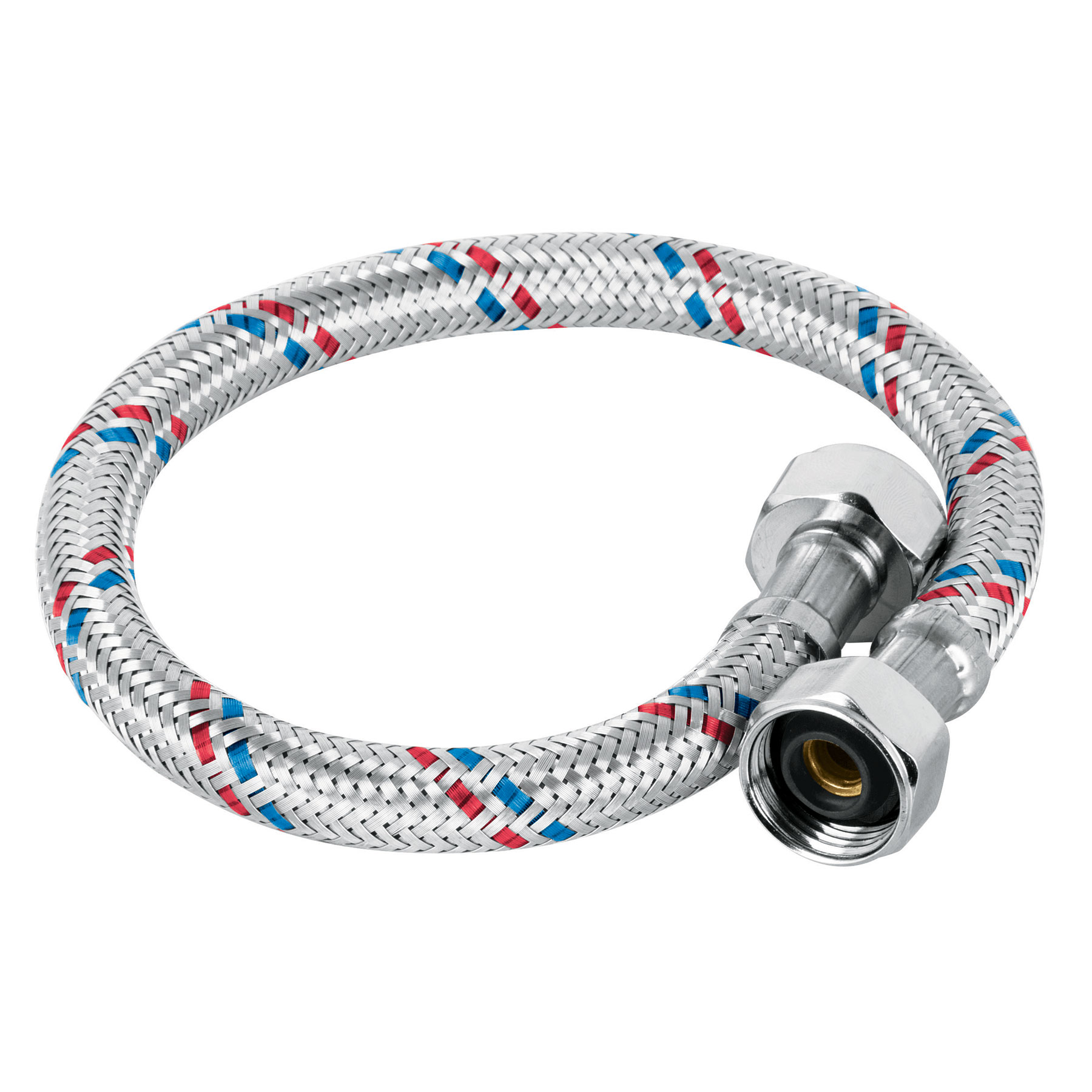 Pretul Supply Line, 1/2 inch X 40 cm, Braided Aluminum, Zinc Connectors 26020