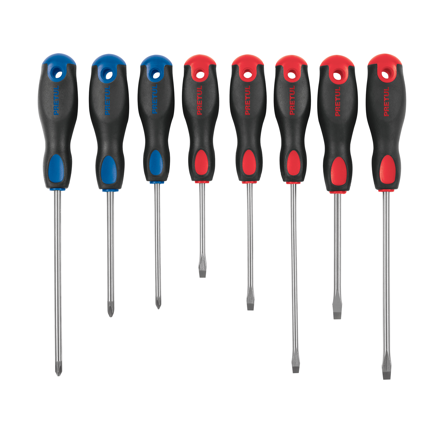 Pretul 8-Pcs Screwdriver Set, Slotted & Phillips, Comfort Grip Handles 20219