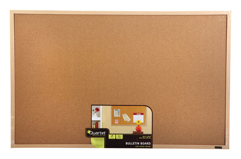 Quartet 22.5 In. H X 35 In. W Cork Bulletin Board Wood 35-380352Q