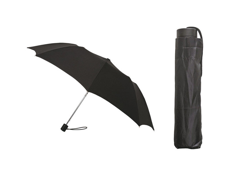 Rainbrella Compact Umbrella, 42 inch Dia., Metal/Nylon, Black 48136