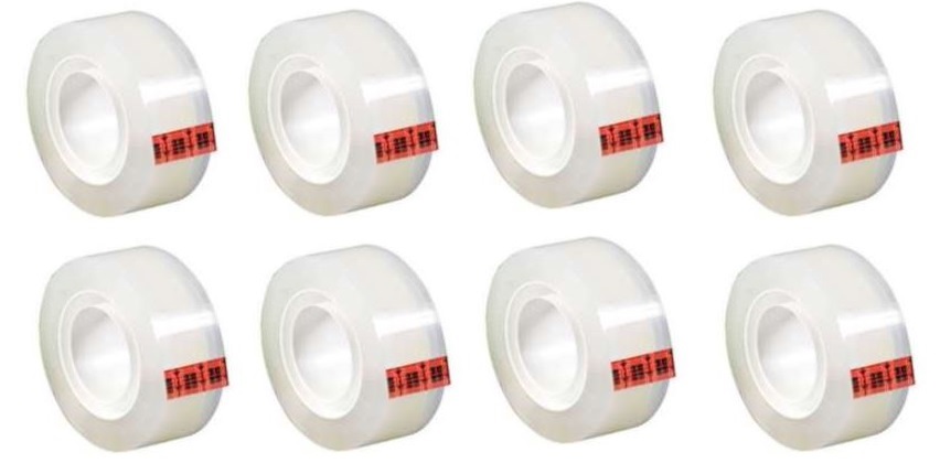 raman Raman Crystal Clear Stationery Tape 27 Mtrs Pack 4 90400000 18mm x 27m size: 18mm x 27m