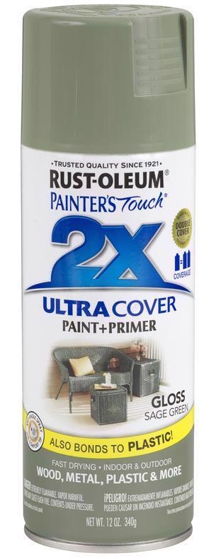 Rust-Oleum Painters Touch 2X Ultra Cover Spray Paint + Primer, 354 ml. Gloss, Sage Green 249094