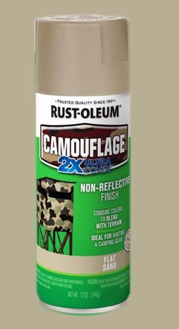 Rust-Oleum 2x Ultra Camouflage Spray Paint, 354 ml. Flat, Sand Color, Non-Reflective Finish 339004