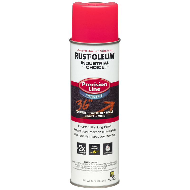 Rust-Oleum Industrial Choice Inverted Marking Paint, 502 ml. Water-Base, Fluorescent Pink 1861838