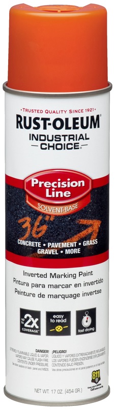 Rust-Oleum Industrial Inverted Marking Paint, 502 ml. Solvent-Base, Alert Orange Color 203026