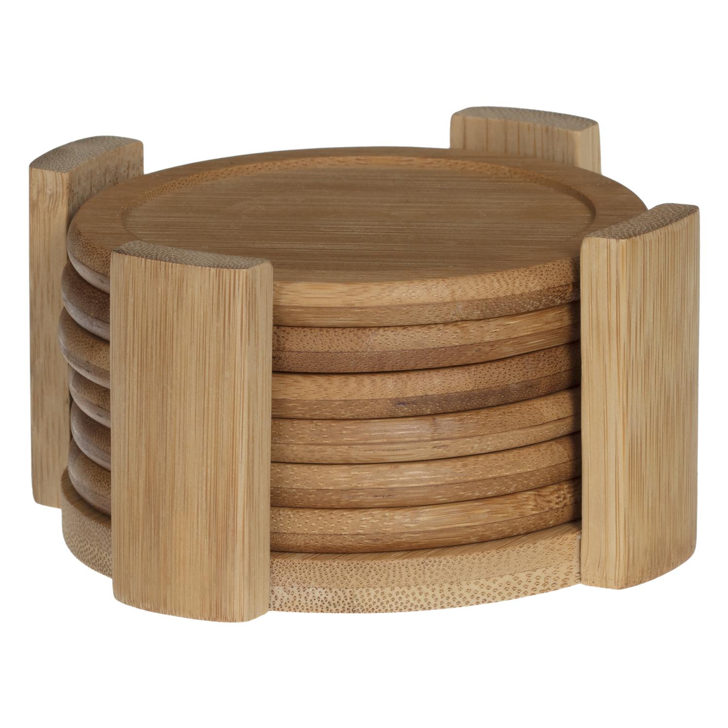Secret de Gourmet 6 Bamboo Coasters with Holder 160726