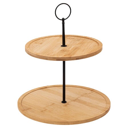 Secret de Gourmet 2-Tier Cake/Cookies Stand, Bamboo, Beige Color 188000