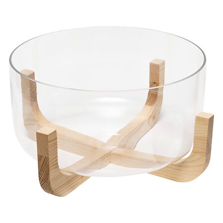 Secret de Gourmet Arha Salad Bowl with Stand, 24 cm Dia. Glass, Clear 207115