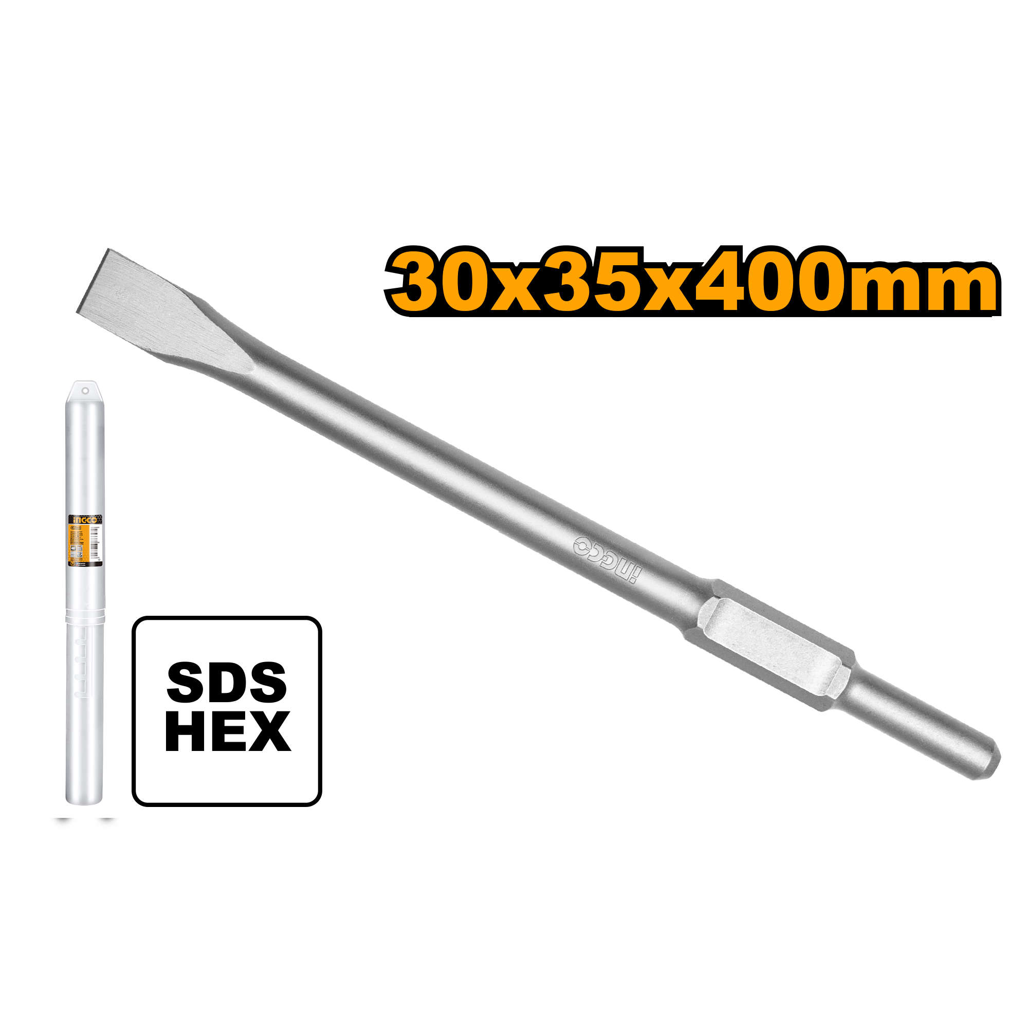 INGCO Hex flat chisel 30x400x35 mm for demolition and masonry work DBC03440012