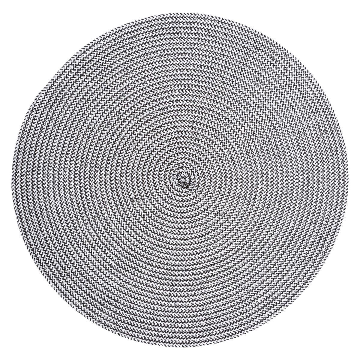 Secret de Gourmet SG Round Placemat, Dia 38 cm, Woven, Black & White 108120T
