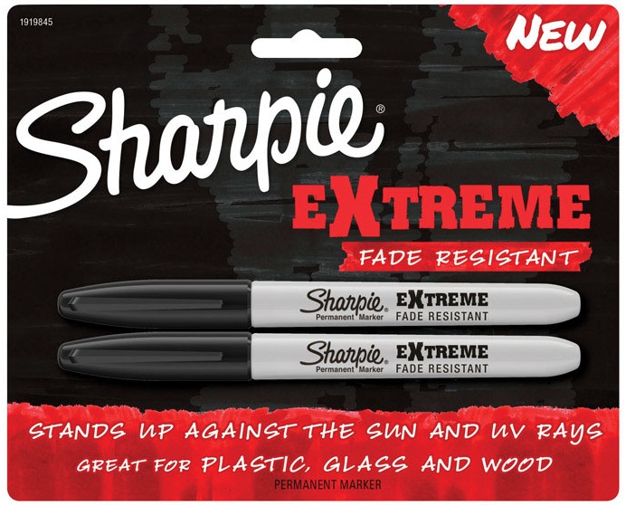 Sharpie Extreme Permanent Marker, Pack of 2, Fine Tip, Fade Resistant, Black 1919845