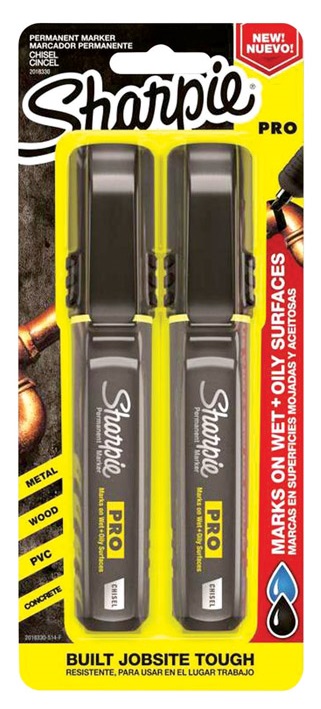 Sharpie Pro Permanent Marker, Pack of 2, Chisel Tip, Black 2018330