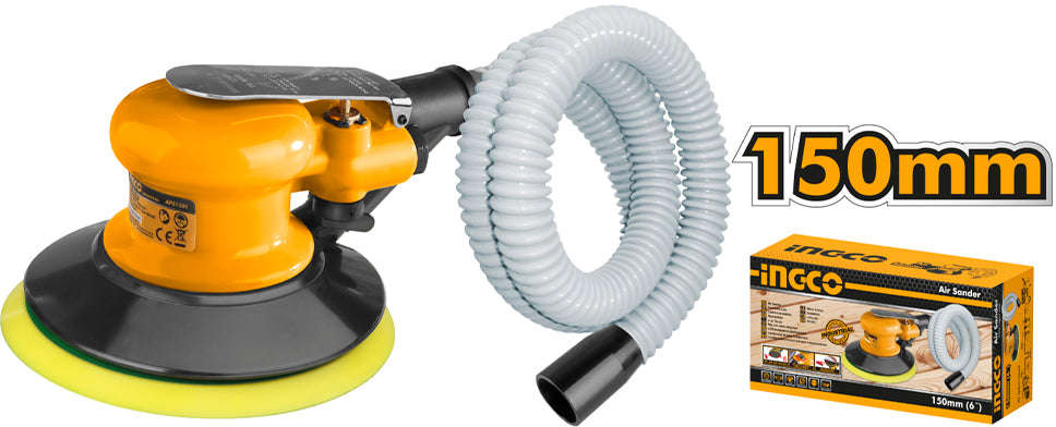INGCO 6-inch (150mm) pneumatic orbital air sander with 10,000 RPM no-load speed APS1501