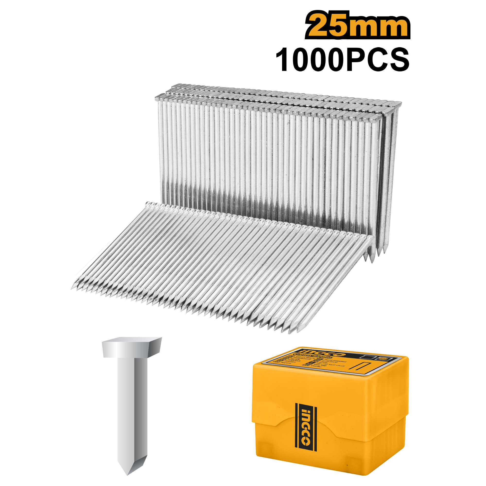 INGCO Brad Nail 25mm 1000Pcs ANA01251
