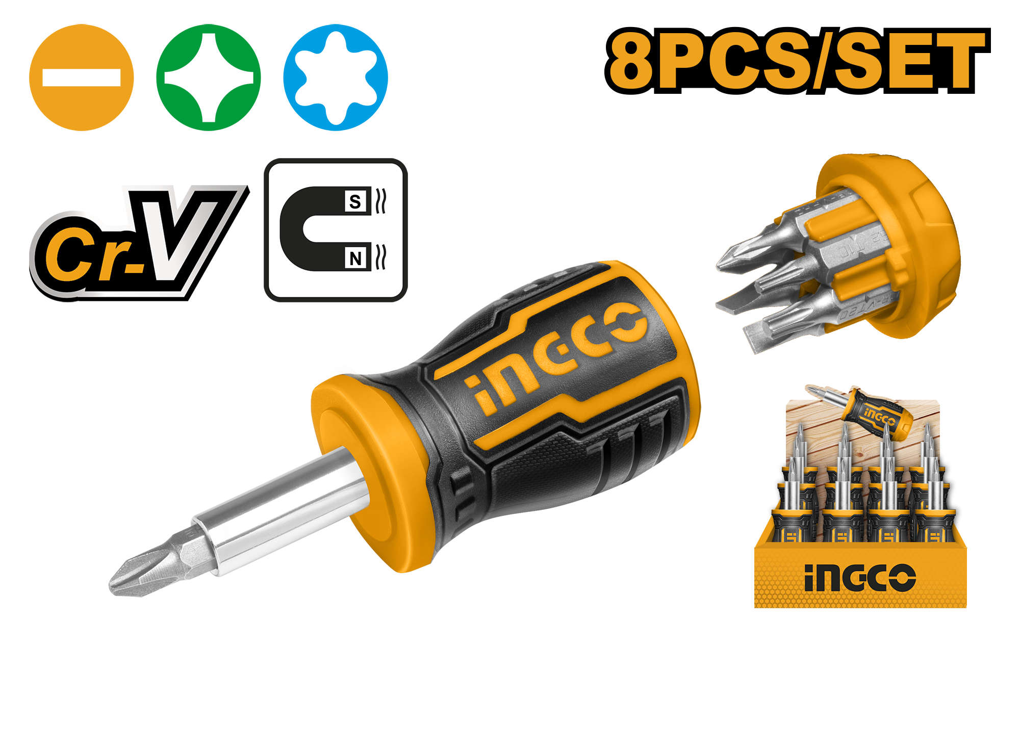 INGCO Screwdriver Set 8Pcs AKISDS0708