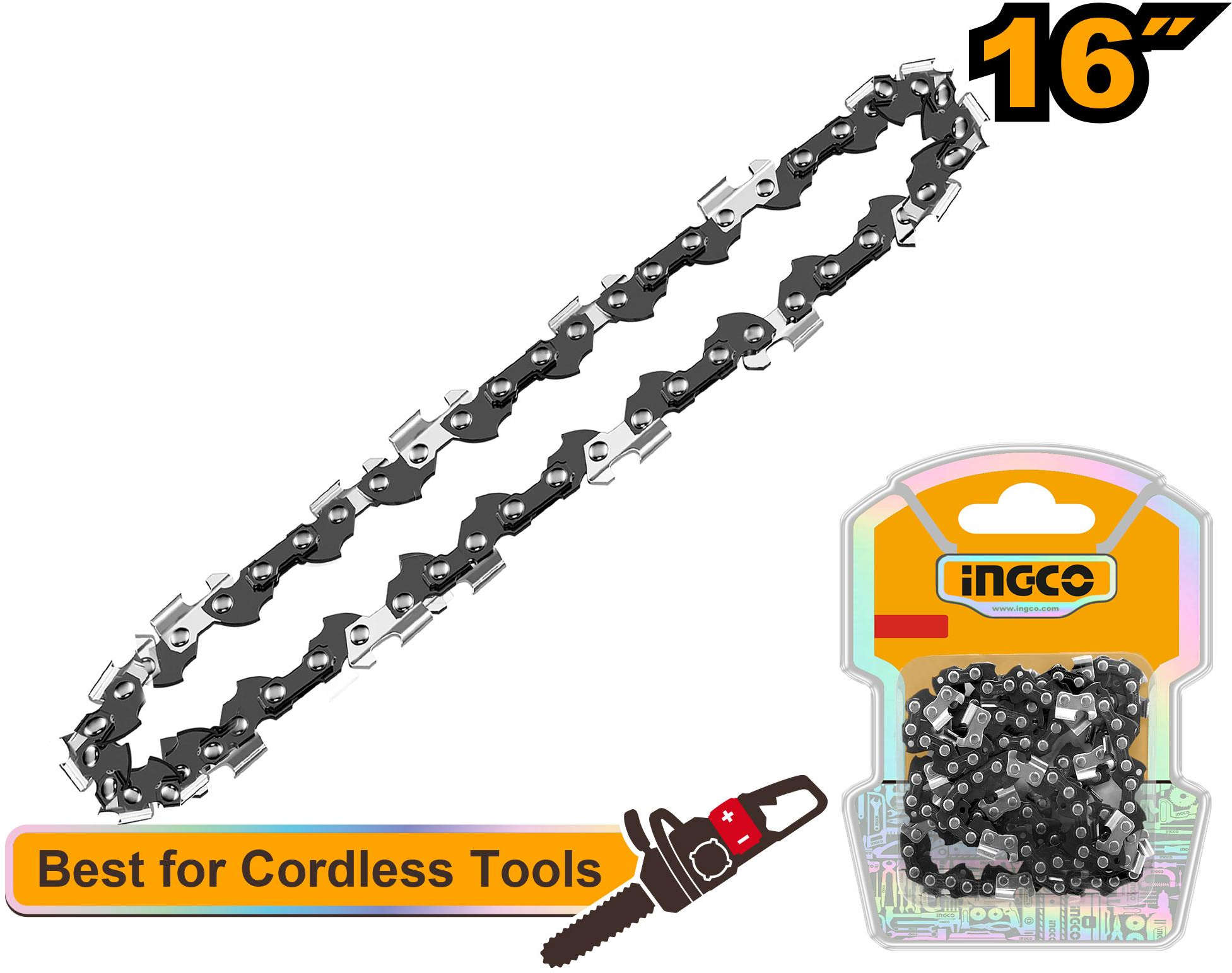 INGCO 16" Replacement Saw Chain with 3/8" Pitch and 0.043" Gauge, 56 Drive Links AGSC51603