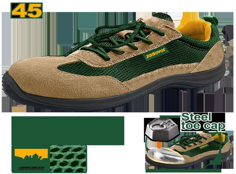 Jadever Safety boots size 45 with steel toe cap, PU/PU outsole, suede leather and textile upper, lace-up closure, flat heel, safety class SB JDSB2545