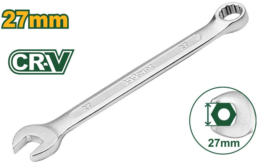 Jadever 27mm combination spanner with Cr-V steel and chrome-plated matte finish JDSA1127