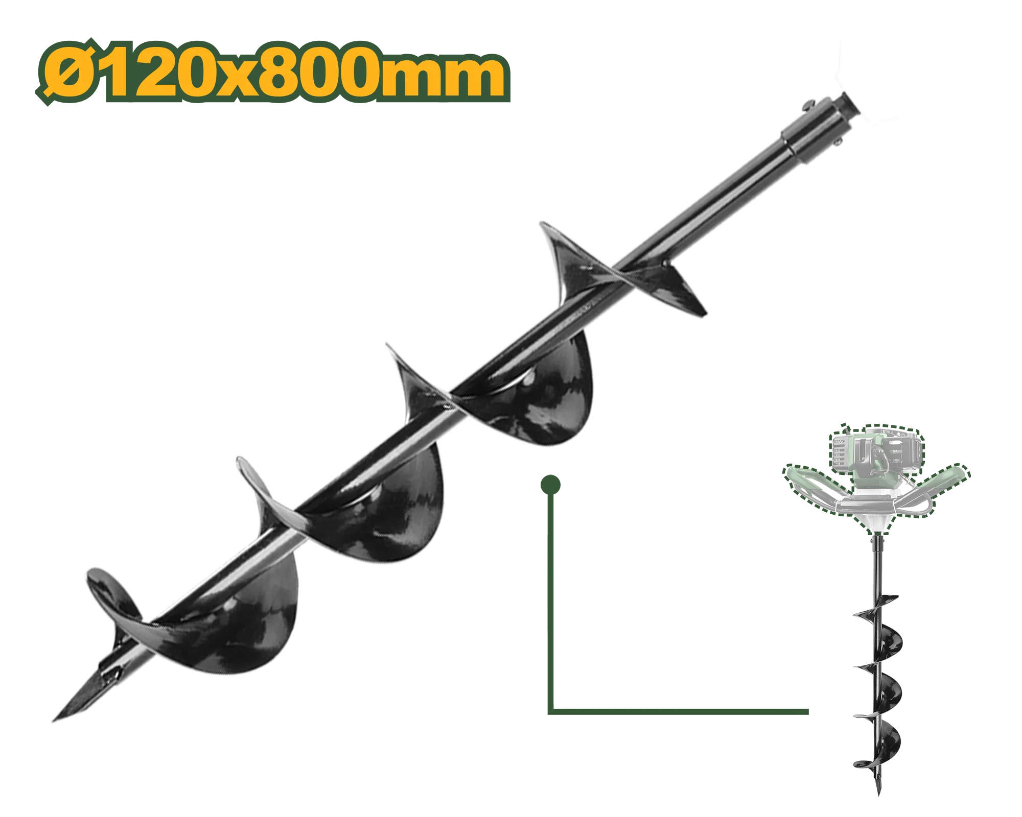 جاديفير بريمة مثقاب ارضي لولبي 120 × 800 مم لملحقات الحفر الارضية JDDZ1A52-2