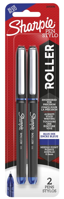 Sharpie Pen Stylo Roller Pen, 0.5mm, Pack of 2, Blue Ink 2093198