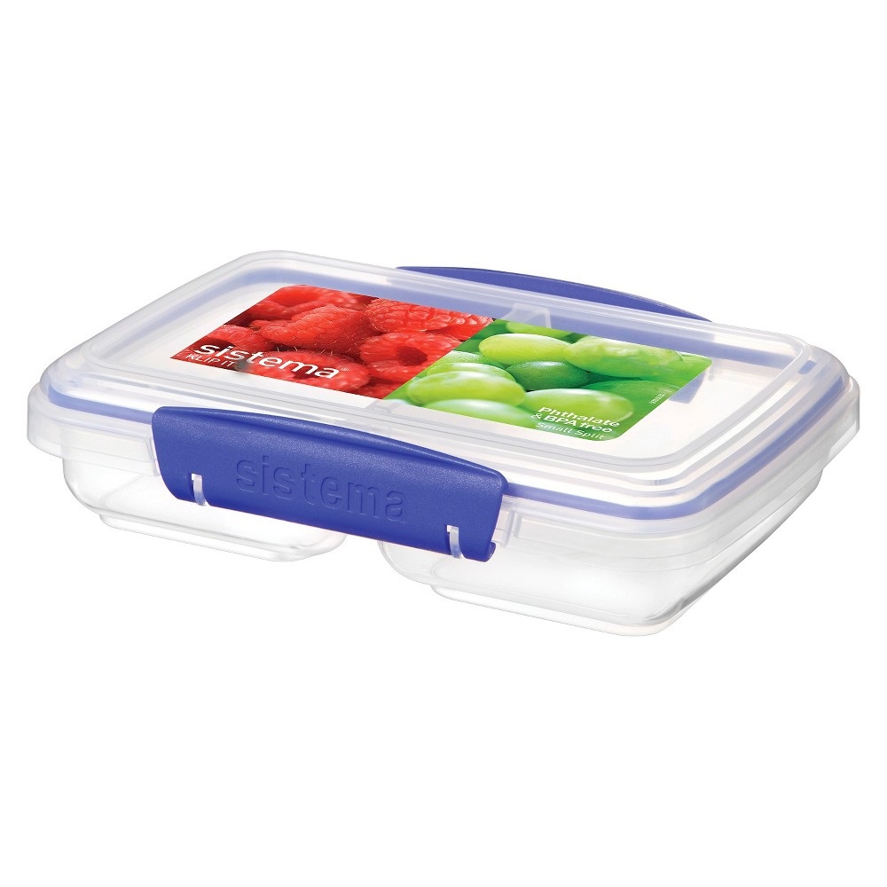 Sistema Klit Ip Spilt Food Container, 350 ml, Rectangular, BPA Free, Clear 1517