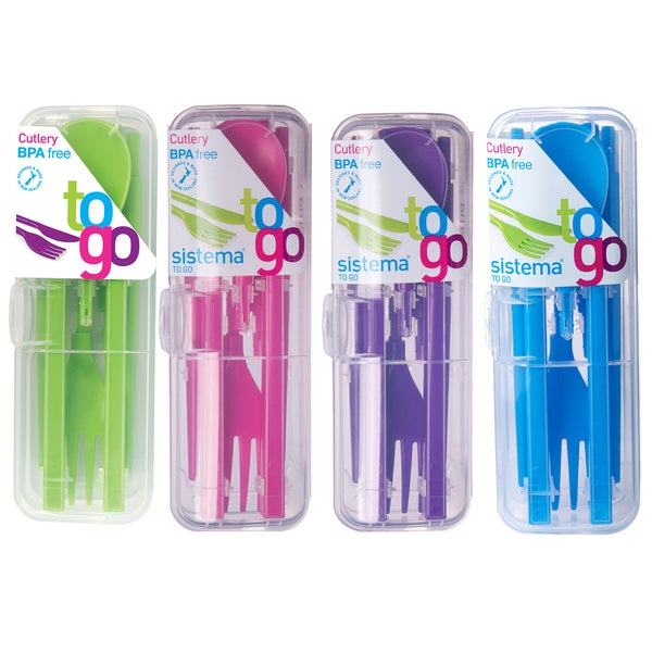 Sistema 4-Pcs Cutlery Set, Polypropylene, BPA Free, Assorted Colors 1917