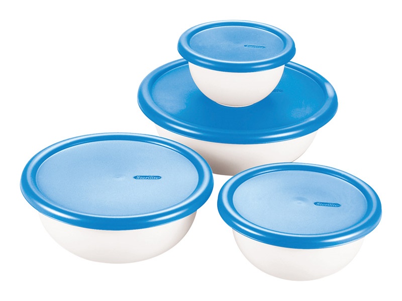Sterilite Bowl Set with Blueberry Lids, Set of 8 (4 bowls and 4 cover) 7479406