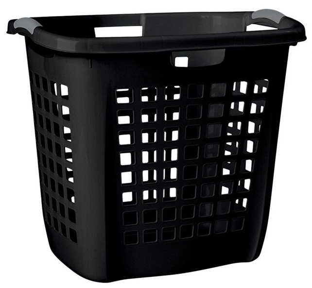 Sterilite Black Plastic Laundry Basket 19.875 In. H X 22.25 In. L X 17.375 In. W 12300000
