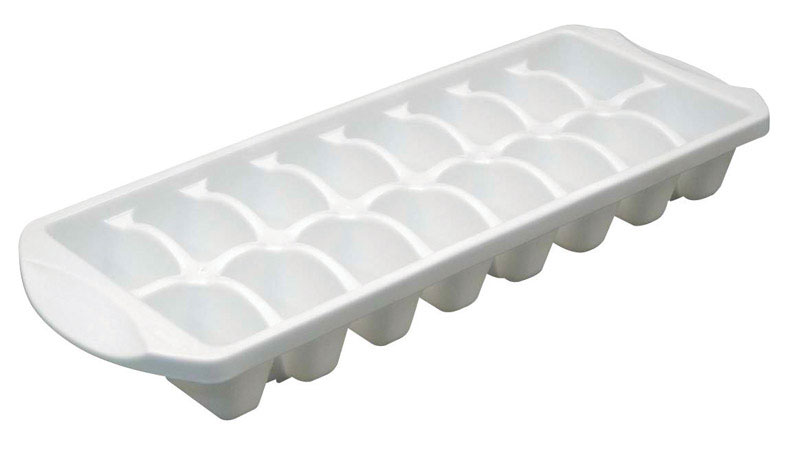 Sterilite Ice Cube Tray, 4.75 inchW x 12 inchL, Polypropylene, White 72408012