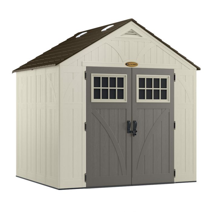 Suncast Tremont Storage Shed, 10.7 m³ Capacity, 8 x 2.13 m, Reinforced Plastic, Vanilla Color BMS8712