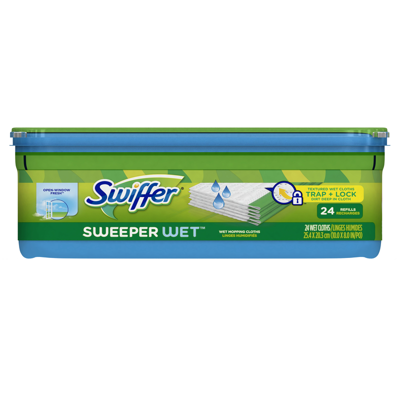 Swiffer Sweeper Wet Wipes Refill, Pack of 24, 25.4 x 20.3 cm, Clean Fresh Scent 37000351559