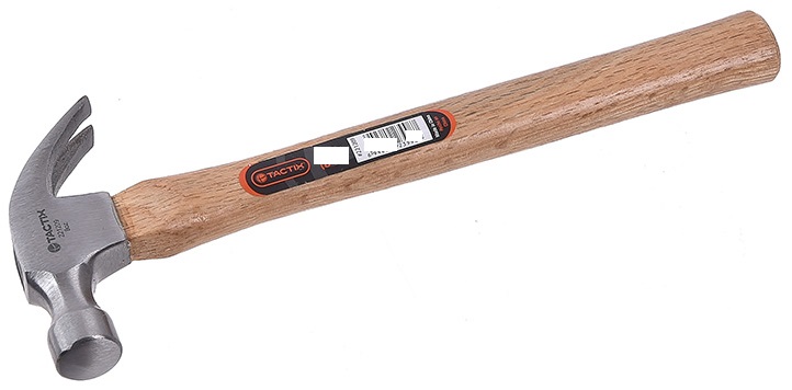 Tactix Claw Hammer, 473 ml. Polished Forged Head, Wood Handle 221213