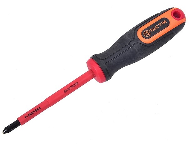 Tactix Insulated Screwdriver, Phillips, #2 x 100 mm, 1000V Insulated, Magnetic Tip 205515