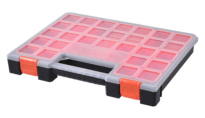 Tactix 15 Compartments Organizer, 16 inch, Removable Tubs & Dividers, 40.4 x 31.5 x 5.7 cm H, Plastic 320152