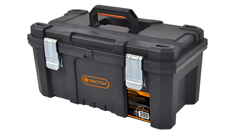 Tactix 21 inch Tool Box, 53.5 W x 28.8 D x 25.4 H cm, Extra Heavy Duty, Plastic, Black 320390