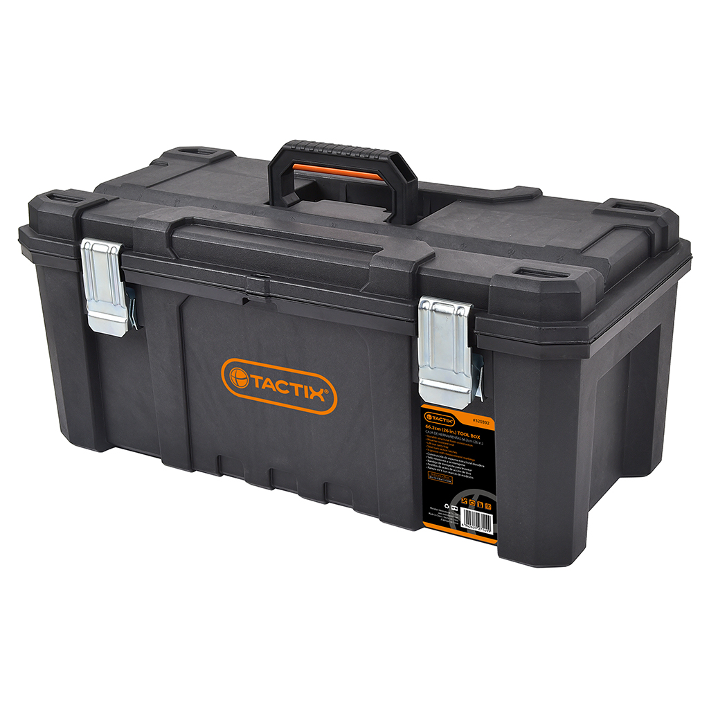 Tactix 26 inch Tool Box, 66.2 W x 33.4 D x 29 H cm, Structural Foam, Plastic, Black 320392