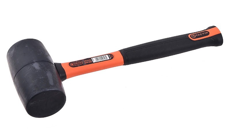 Tactix Rubber Mallet, 473 ml. Fiberglass Handle Black 223007