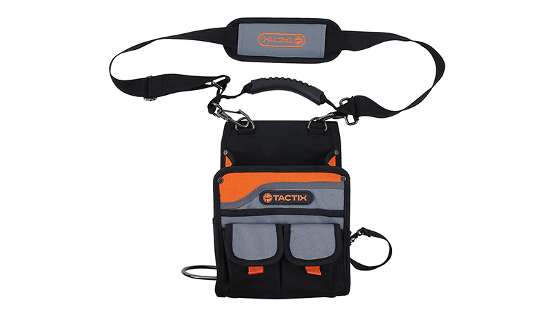 Tactix 16-Pockets Electrician Tool Pouch, Black/Orange 323169
