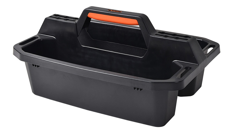 Tactix 19.5 inch Tote Tray, 49.6 W x 33.6 D x 22.7 H cm, Plastic, Black 320200