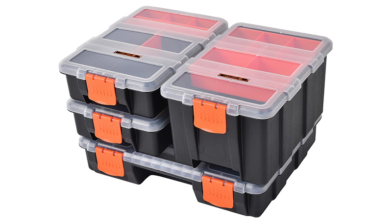 Tactix 4-in-1 Organizer Set, Plastic, Removable Trays, 15.6 W x 23 D x 6 H cm 15.6 W x 23 D x 11.5 H cm 29 W x 23 D x 6 H cm 320020