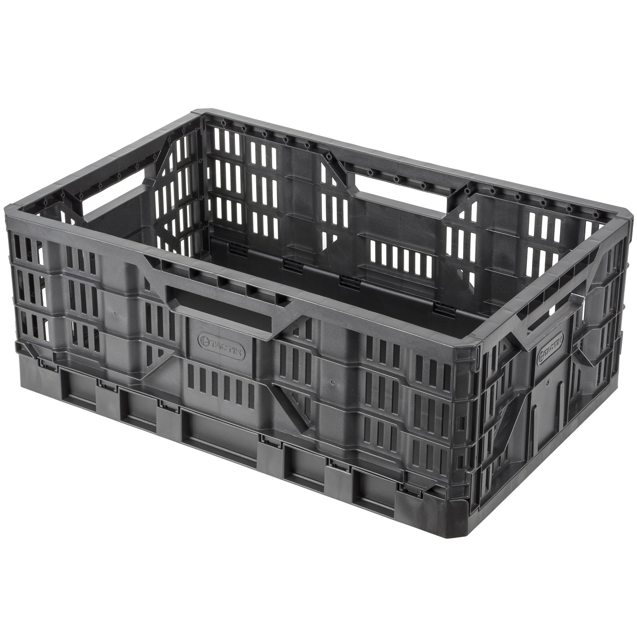Tactix Collapsible Basket, Plastic, Black 320235